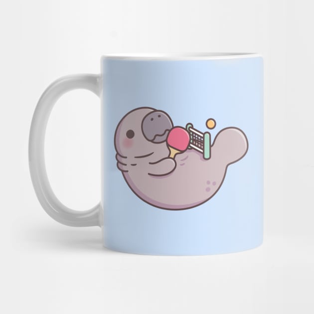 Funny Manatee Playing Table Tennis With Its Paddle Tail by rustydoodle